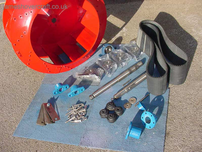 Restoring an old Tiger 12 hovercraft to a fully working state - Brand new parts of the drive assembly (credit: ).